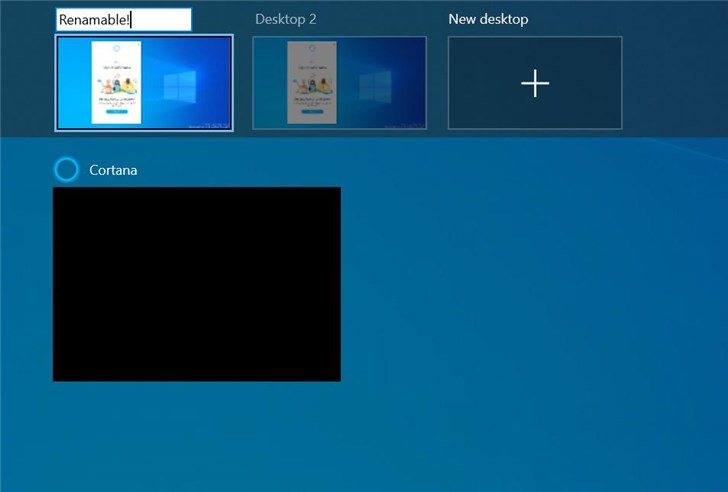 微軟Windows 10 20H1最新特性：全新Cortana UI，虛擬桌面重命名