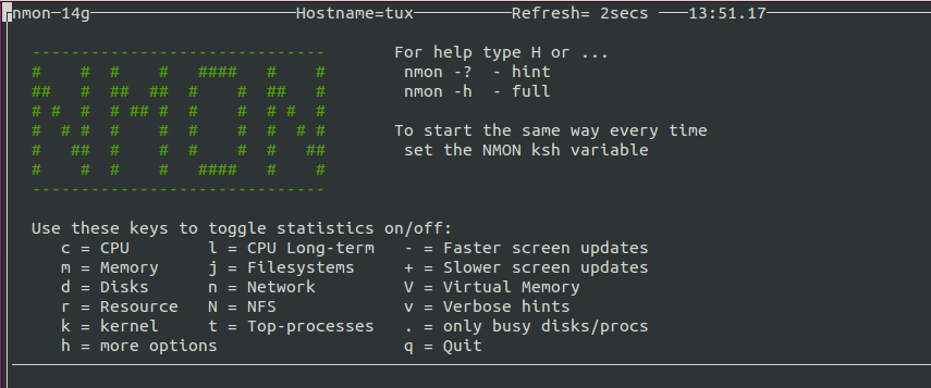 Linux系統下主機性能分析工具nmon的簡單用法