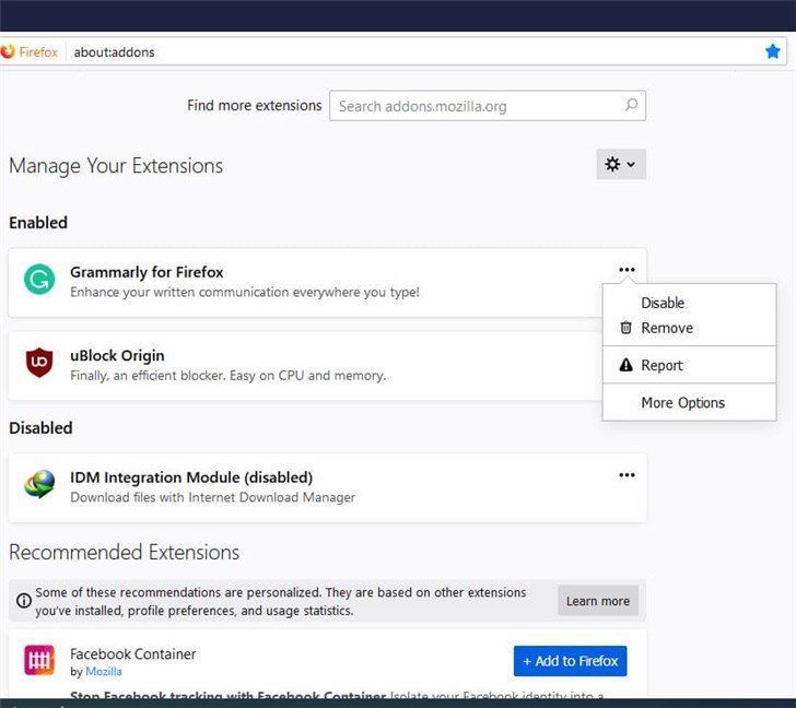 Mozilla承諾改進(jìn)火狐Firefox瀏覽器68插件管理器UI