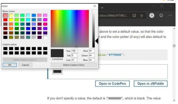微軟Chromium版Edge新特性：支持Windows 10現代顏色選擇器/打印機