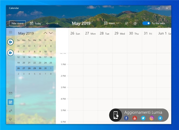 微軟Windows 10原生日歷新設(shè)計曝光：華麗麗