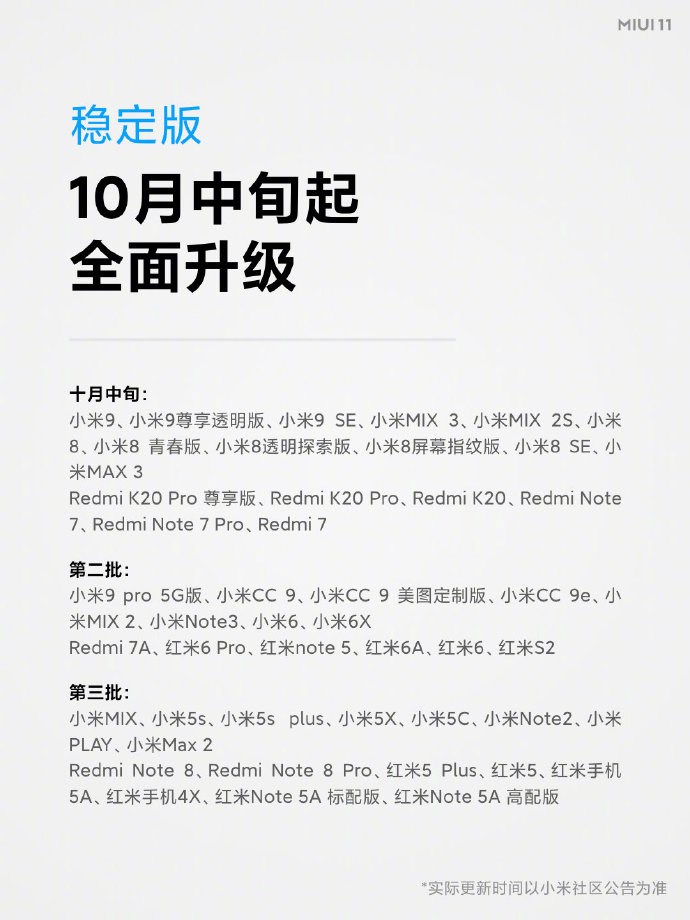 聲色雙全，小米MIUI 11內(nèi)測版已開啟推送