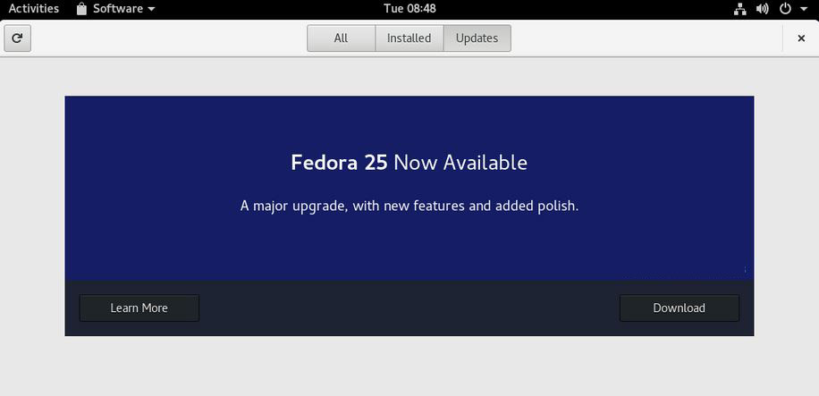 將Fedora24升級至最新的Fedora25版的教程