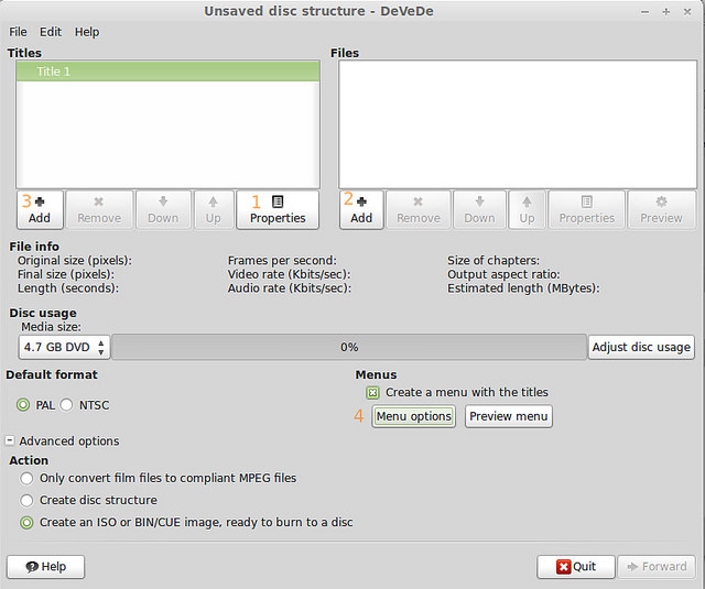 如何在Linux桌面環境中使用DeVeDe工具創建視頻DVD
