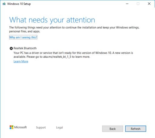 微軟阻止安裝了Realtek藍(lán)牙設(shè)備舊驅(qū)動(dòng)的Windows 10更新到最新版