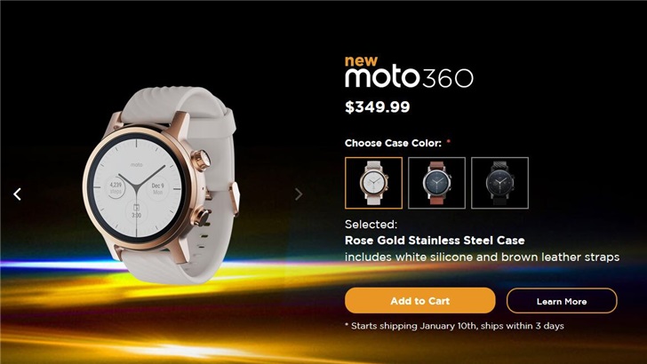 新款Moto 360智能手表開啟預(yù)定，約合人民幣2460元