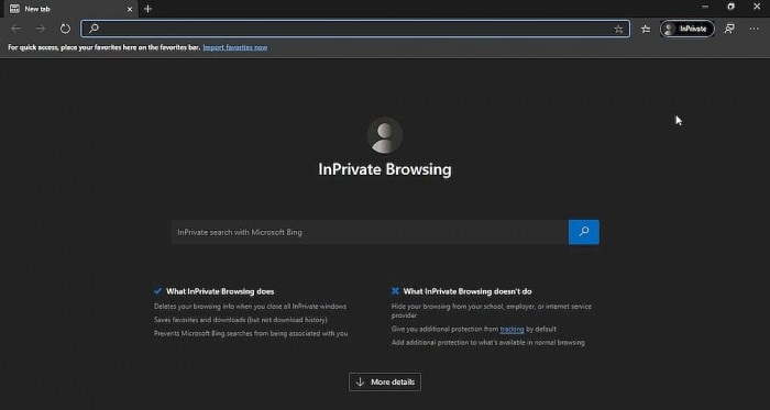 微軟Bing搜索的InPrivate Search現(xiàn)整合到Edge的隱私窗口模式中