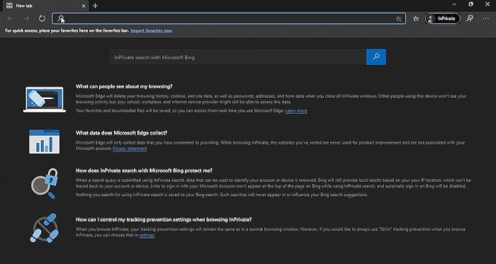 微軟Bing搜索的InPrivate Search現(xiàn)整合到Edge的隱私窗口模式中