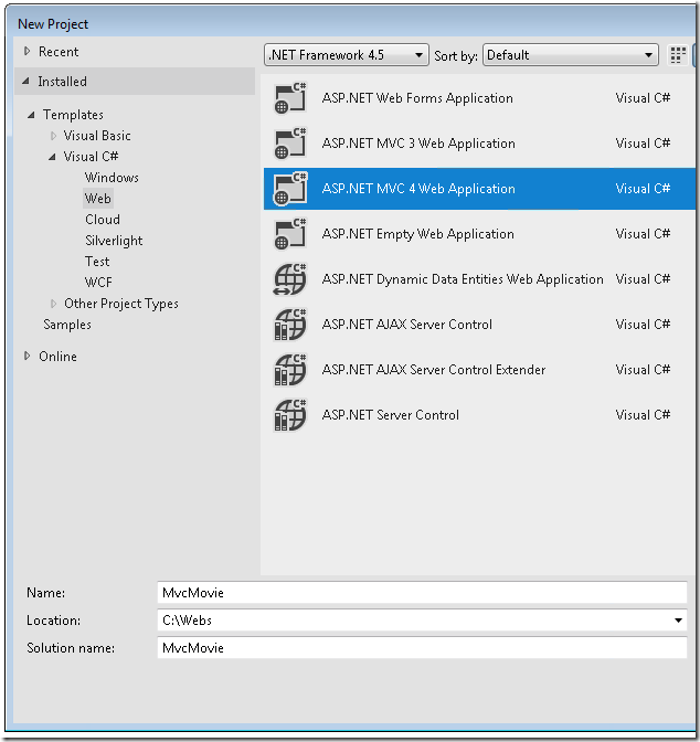 ASP.NET MVC4入門教程（一）：入門介紹