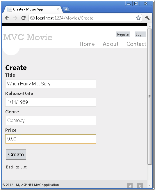 ASP.NET MVC4入門教程（五）：從控制器訪問數據模型