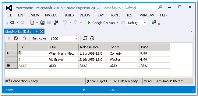 ASP.NET MVC4入門教程（五）：從控制器訪問數據模型