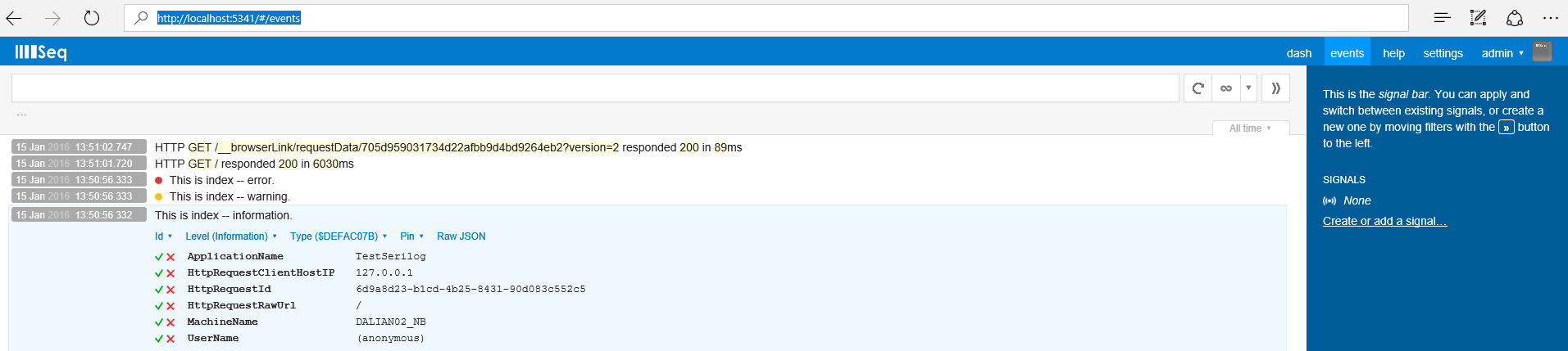 Asp.Net MVC中配置Serilog的方法
