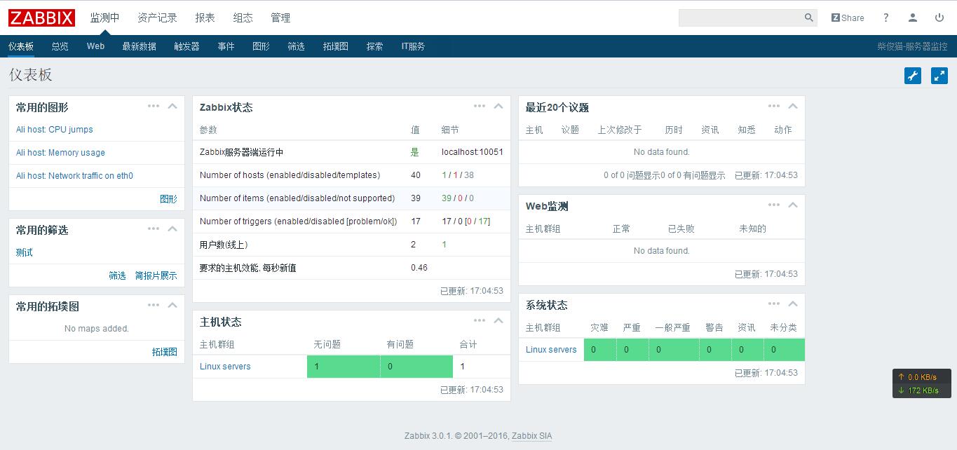 linux寶塔面板安裝Zabbix監控服務器資源使用狀態