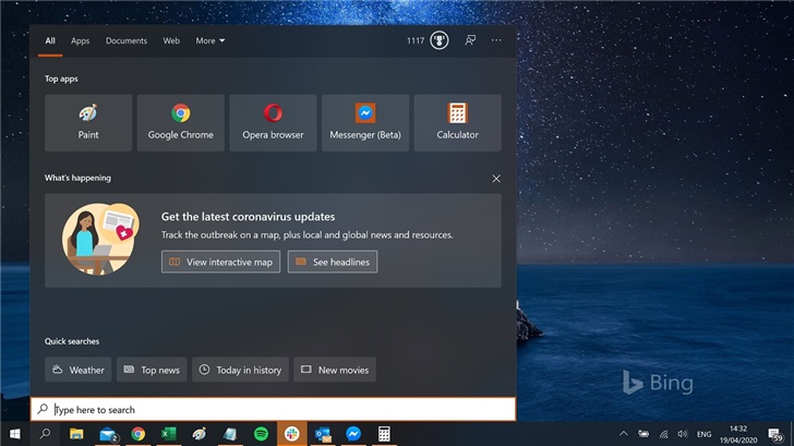 微軟 Win10 搜索新增新冠病毒 COVID-19 跟蹤器