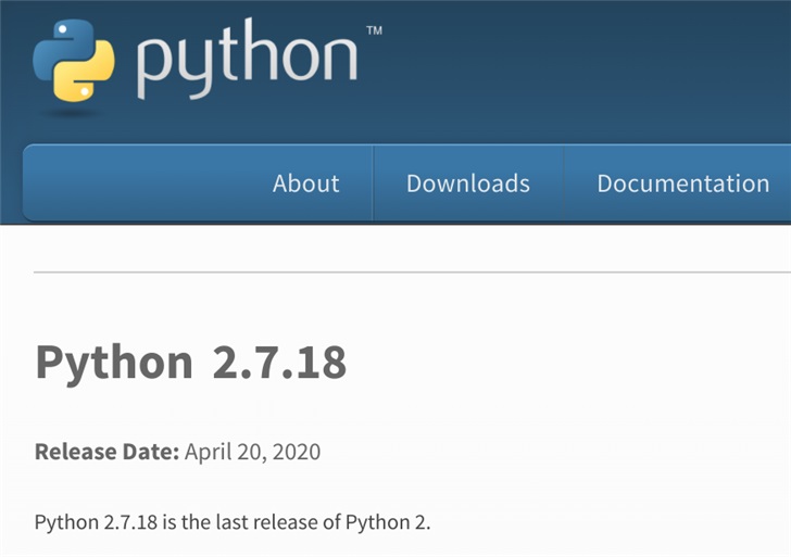 Python 2.7.18 發(fā)布，Python 2 時(shí)代結(jié)束