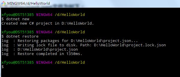 .NET Core 1.0創(chuàng)建Self-Contained控制臺(tái)應(yīng)用