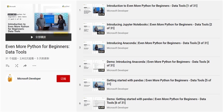 微軟再推免費在線 Python 教程，面向數據科學和機器學習初學者