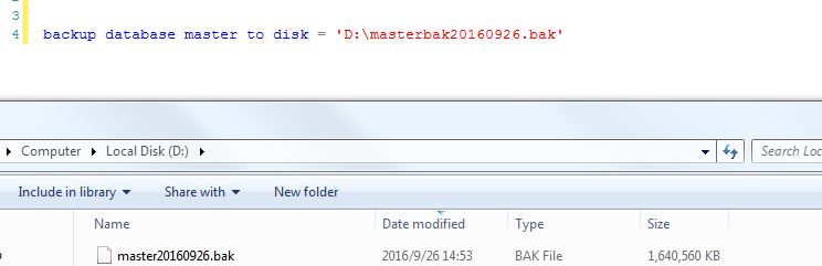 SQL Server通過重建方式還原master數據庫