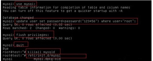 linux系統(tǒng)中重置mysql的root密碼