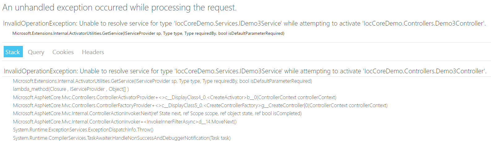.Net Core簡單使用Mvc內置的Ioc