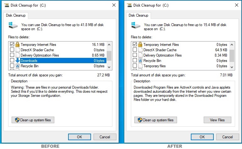 微軟 Win10 版本 2004 磁盤清理不再清空 “下載”文件夾