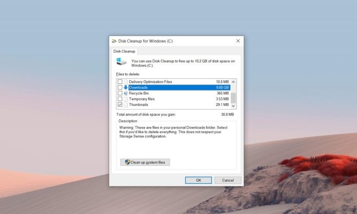 微軟 Win10 版本 2004 磁盤清理不再清空 “下載”文件夾