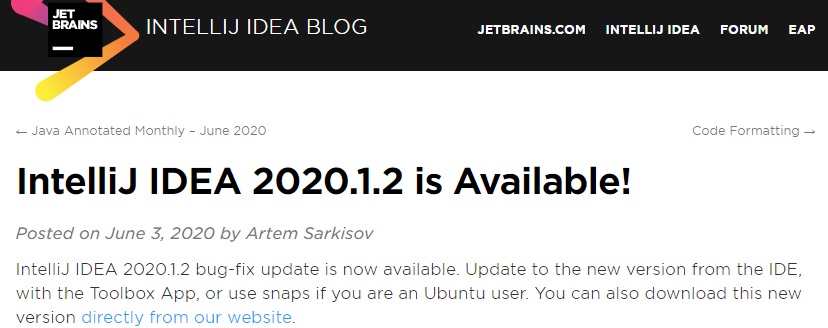 支持 Java 14 之后，Java 開發(fā)工具 IntelliJ IDEA 2020.1.2 發(fā)布