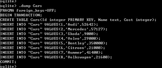 SQLite 入門教程一 基本控制臺（終端）命令