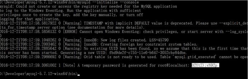 mysql 5.7.12 winx64手動安裝教程