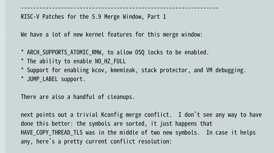 Linux 5.9 合并窗口的一些 RISC-V 軟件功能支持