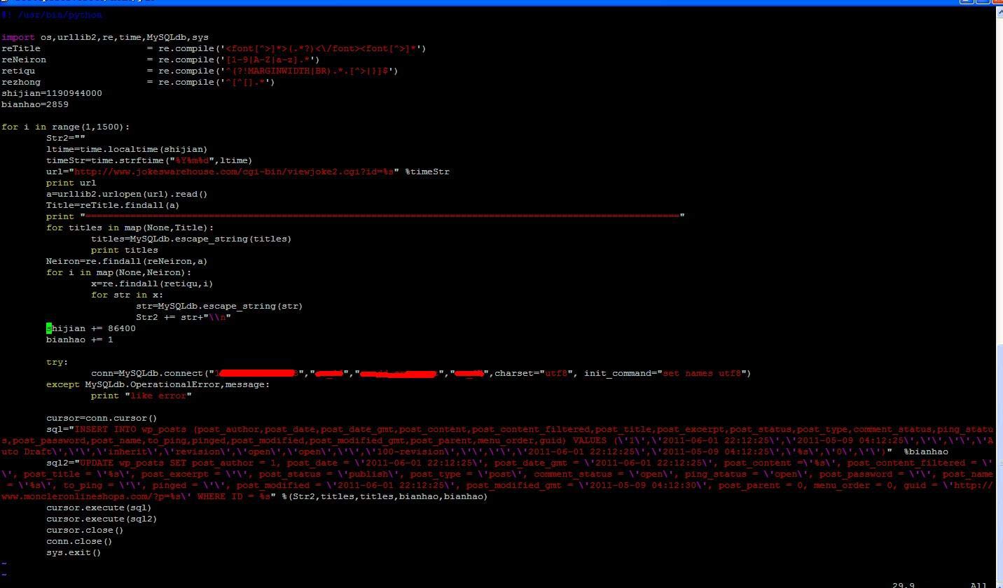 用python寫的一個wordpress的采集程序