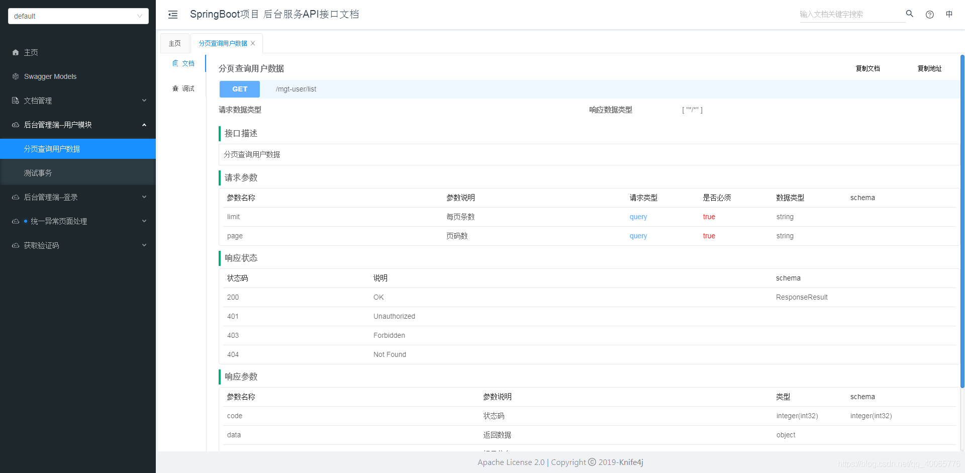 SpringBoot中整合knife4j接口文檔的實(shí)踐