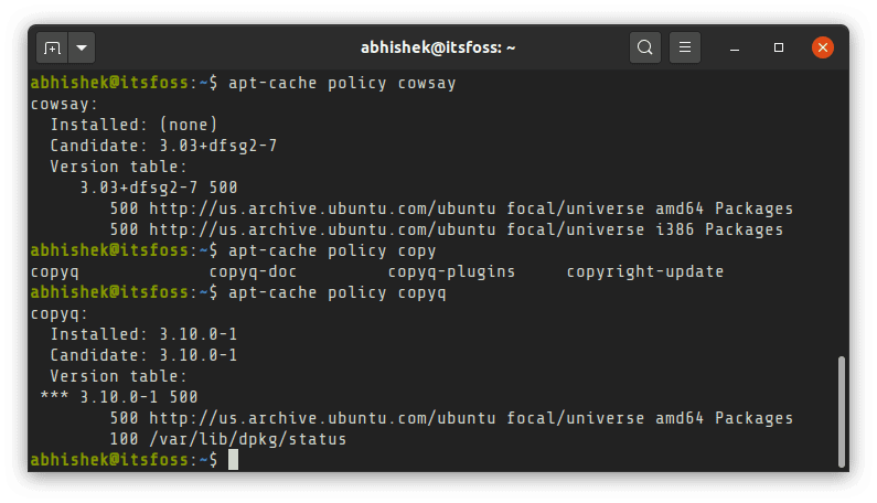 如何在Debian、Ubuntu中使用apt-cache命令