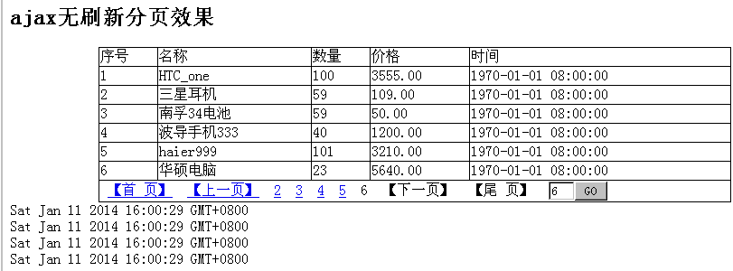 php+ajax實現無刷新分頁