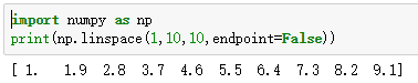 python numpy函數中的linspace創建等差數列詳解