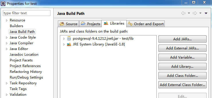 Java連接postgresql數(shù)據(jù)庫的示例代碼