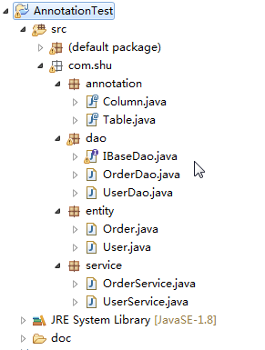 Java利用自定義注解、反射實現簡單BaseDao實例