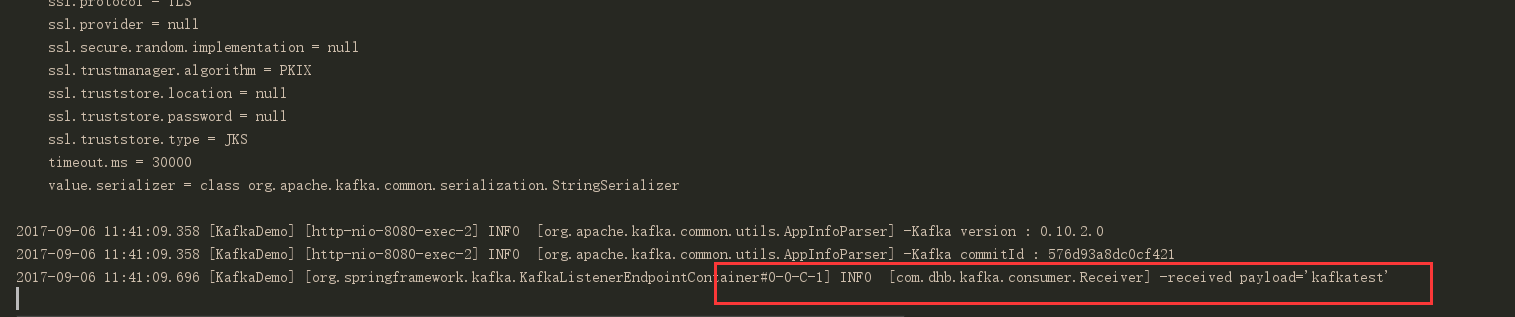 在springboot中對kafka進行讀寫的示例代碼