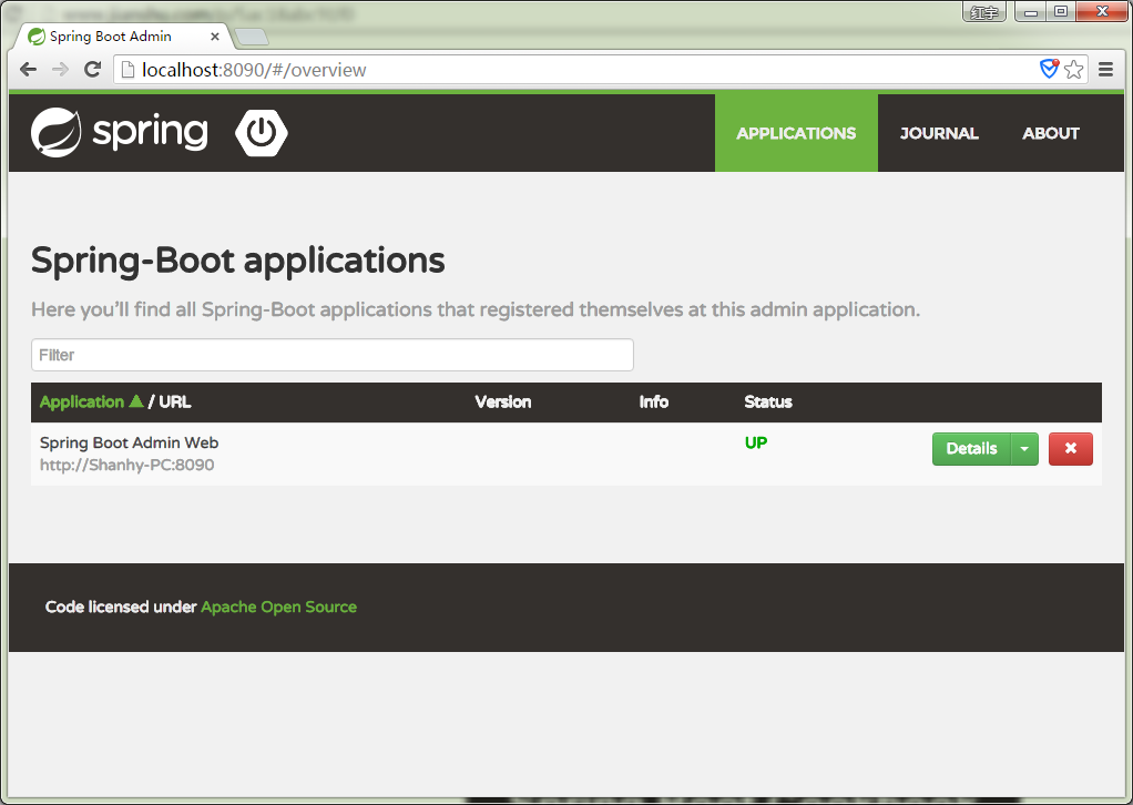 spring-boot使用Admin監控應用的方法