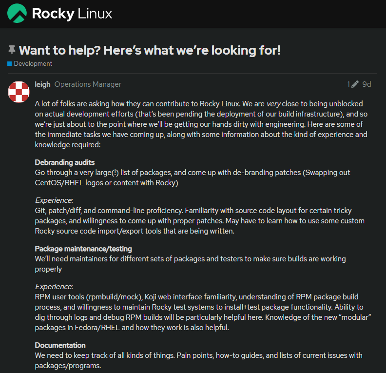 Rocky Linux 將于 3 月底發(fā)布首個(gè) RC 版本