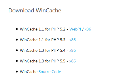 解決wincache不支持64位PHP5.5/5.6的問題（提供64位wincache下載）