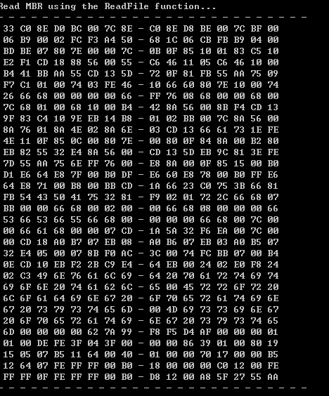 C++采用ring3讀取MBR實例