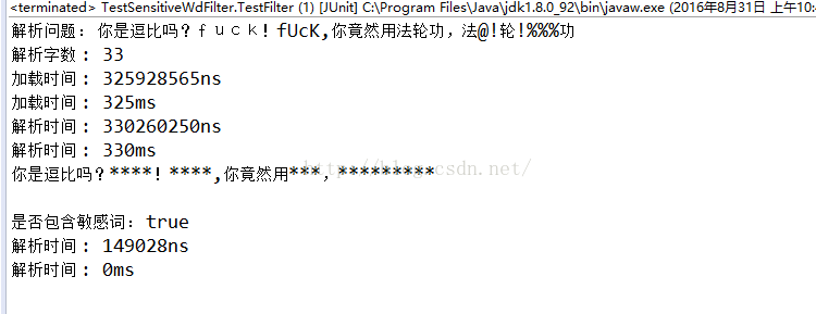 Java實現DFA算法對敏感詞、廣告詞過濾功能示例