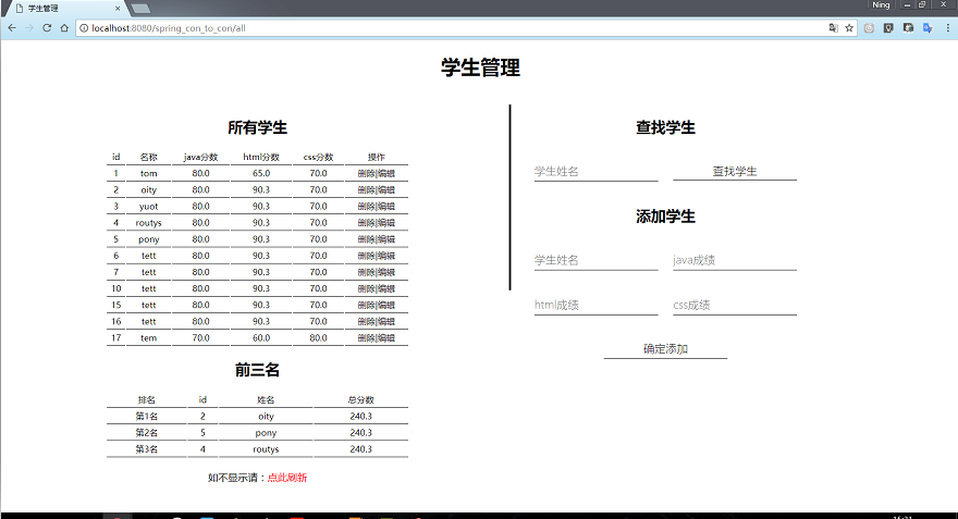 Spring MVC實現mysql數據庫增刪改查完整實例