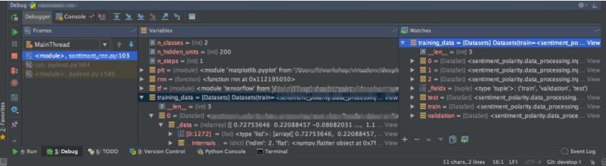 pycharm下查看python的變量類型和變量?jī)?nèi)容的方法