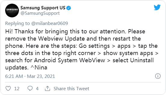谷歌正在修復(fù)Android系統(tǒng)WebView組件引發(fā)的應(yīng)用崩潰問題