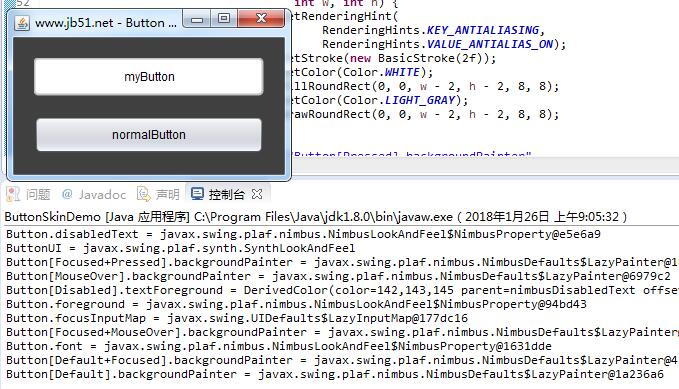 Java實現Swing組件定制Button示例