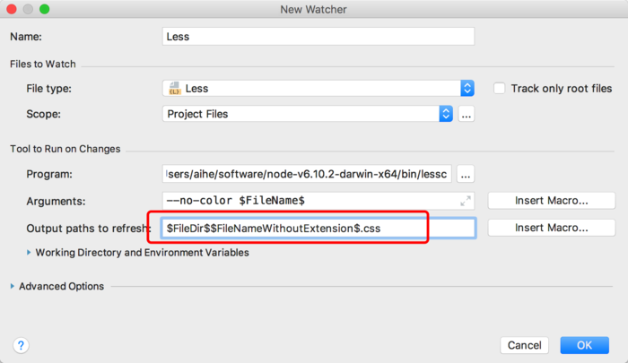 IntellJ idea使用FileWatch實(shí)時(shí)編譯less文件的方法