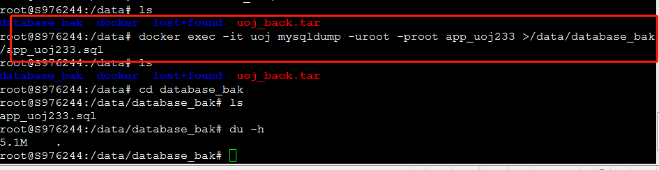 docker 使用mysqldump命令備份導出項目中的mysql數據