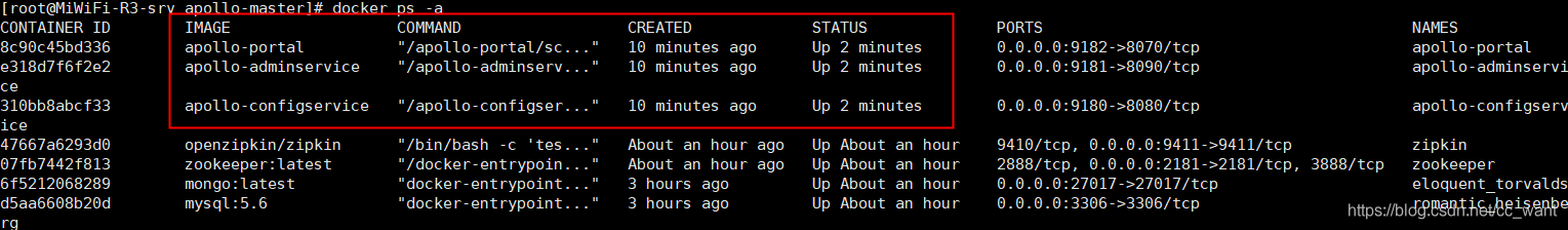 CentOS7使用docker部署Apollo配置中心的實現